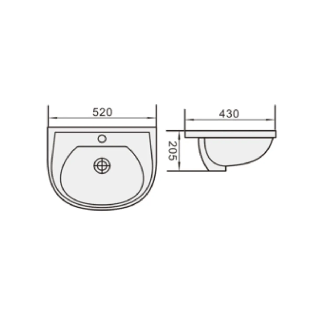 Cosmos CSB 6102 Wall Hung Washbasin - view 2